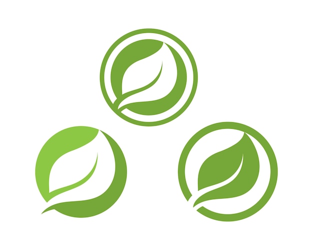 Logos of green Tree leaf ecology