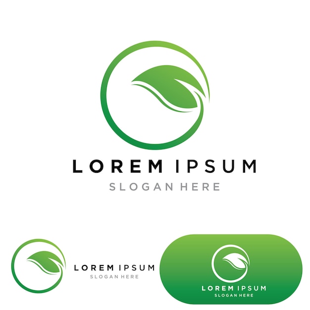 logos of green tree leaf ecology