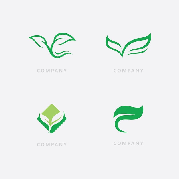 Logos of green Tree leaf nature vector