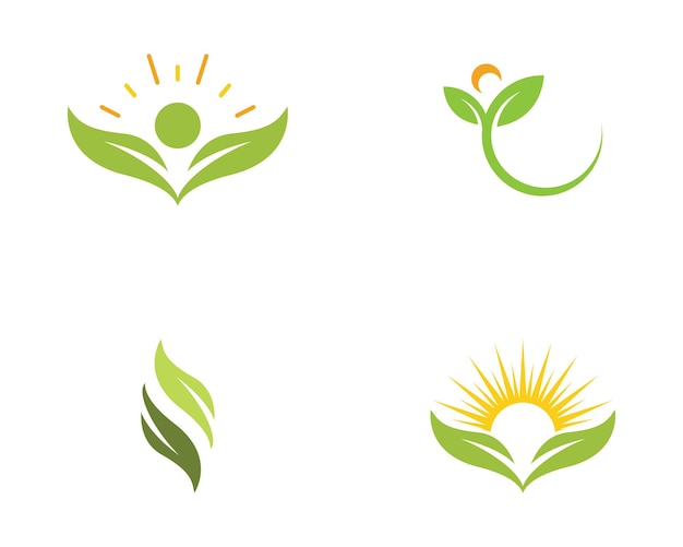 Logos of green Tree leaf nature