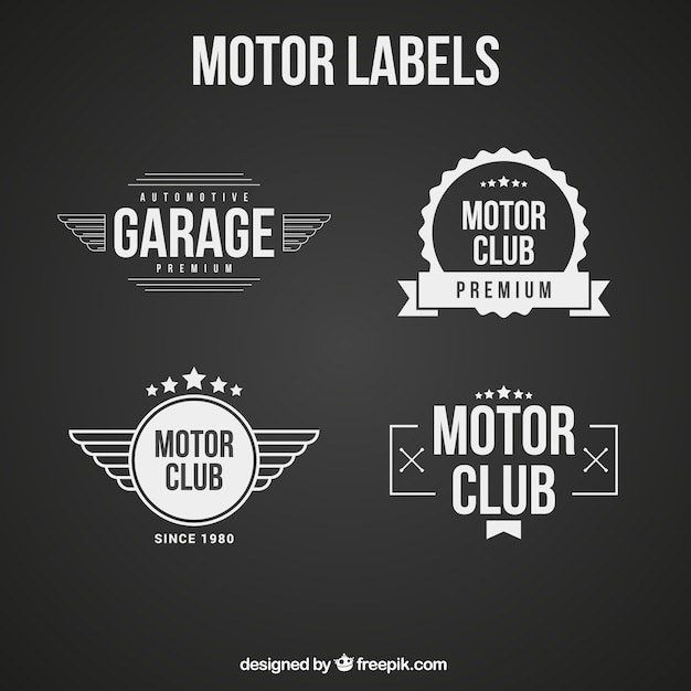 Вектор Логотипы в черно-белом для мотоклуба