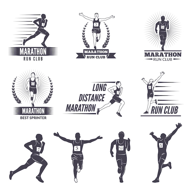 Vector logos or labels for runners.