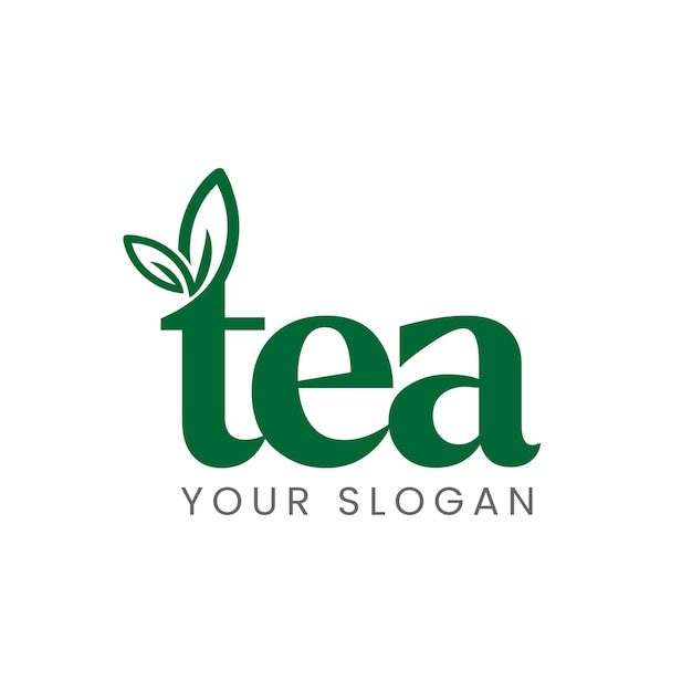 logos letter tea with shoots