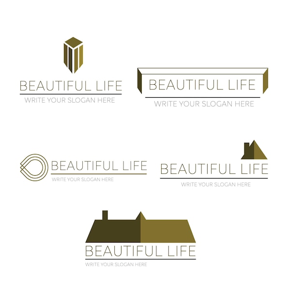 Vector logos for real estate companies set of logos for real estate companies