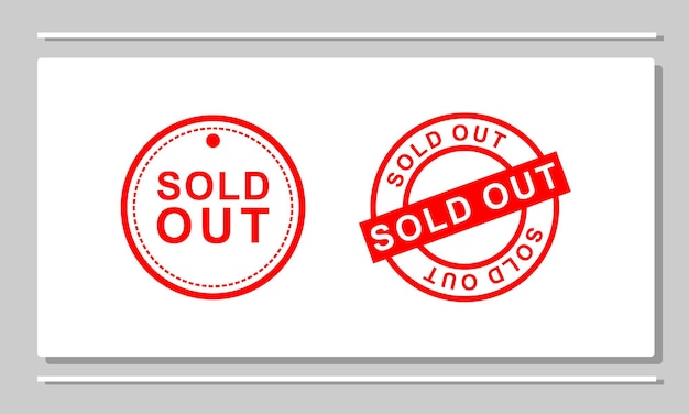 Vector logos sold sold out red color logo