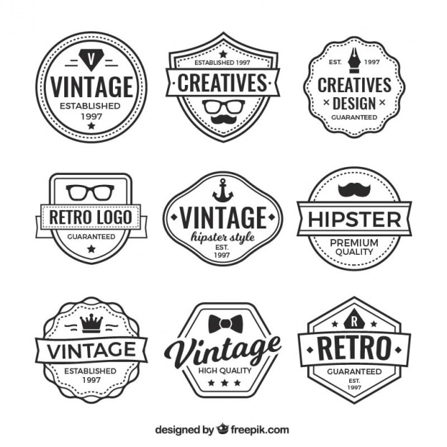 Logos and vintage badges collection