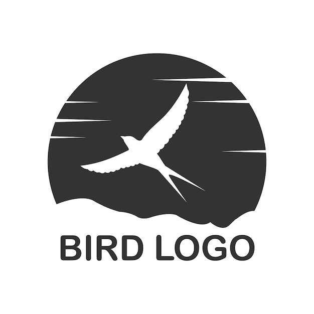 Logos with bird in flat design
