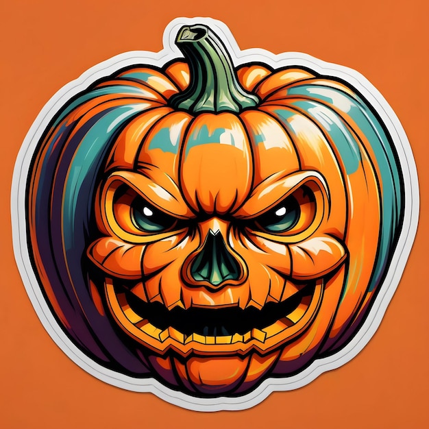 logosticker halloween pompoensticker