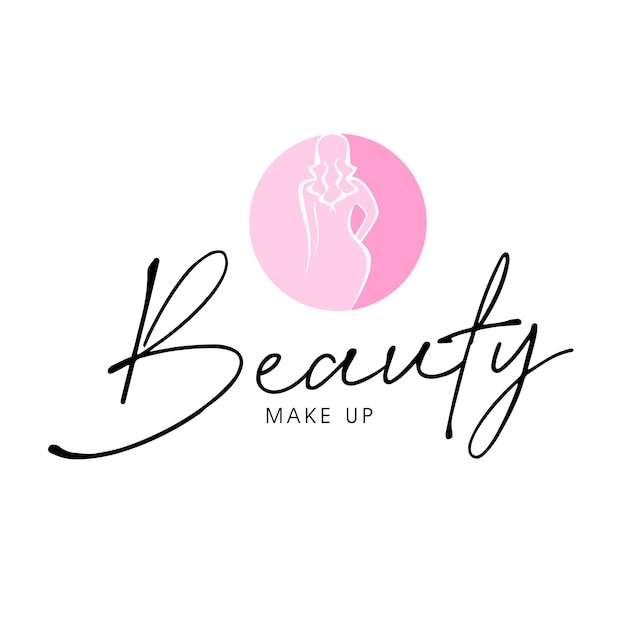 Vettore logotipo per stiliste e saloni di bellezza beauty makeup logo
