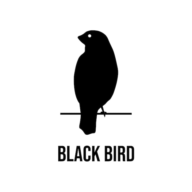 ロゴタイプの黒い鳥のシルエット イラスト