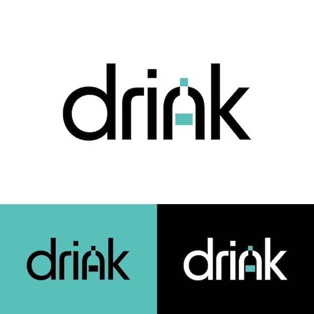 Logotype drink with letter n with bottle and label symbol icon flat logo stock vector design