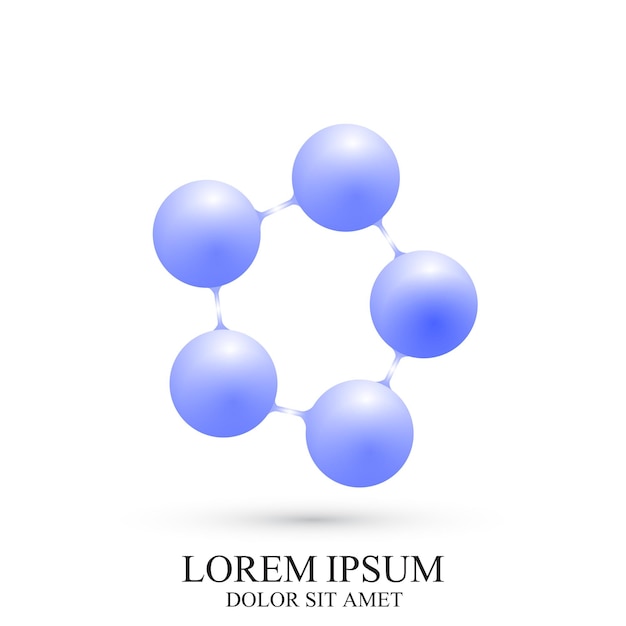 Logotipo icona molecola dna modello vettoriale per medicina, scienza, tecnologia, chimica, biotecnologia