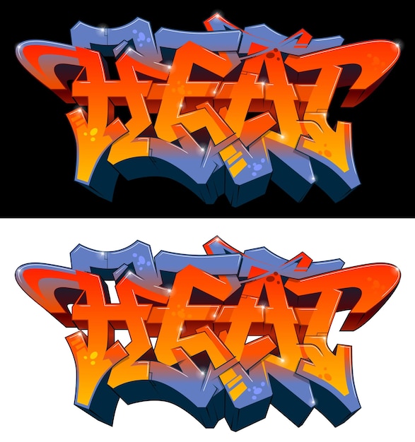 Logotype in graffiti-stijl - Heat Cool leesbare graffitikunst