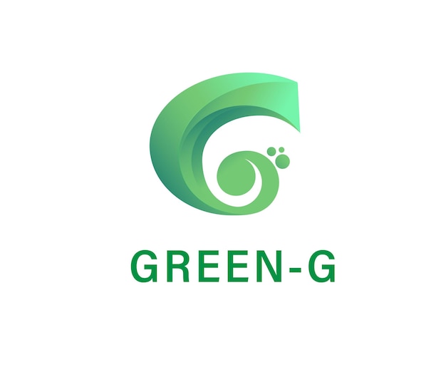 Logotype letter G in gradiënt groen logo ontwerp vectorillustratie