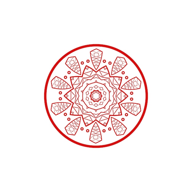 Logotipo mandala con disegno vettoriale cerchio su sfondo bianco