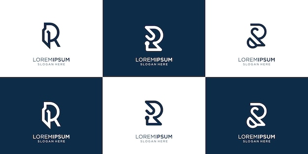 Logotipo moderno logo r template.set lettera di raccolta concetto r per il business dell'azienda, tecnologia.