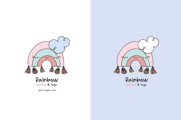 Vector logotype rainbow for baby shop vector