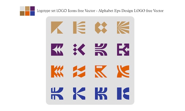 Logotype set LOGO Icons free Vector Alphabet Eps Design LOGO free Vector