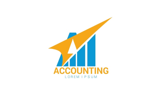 Logotype van de financiële boekhouding met een vinkje voor de analyse van de beursdiagrammen van de financiële rekeningen Met moder