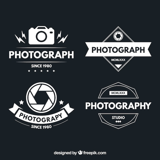 Logotypes of photography in vintage design