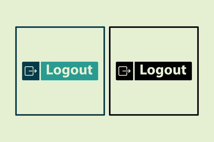 Vector logout icon icon related to ui elements suitable for web site app user interfaceselement printable etc solid icon style simple vector design editable