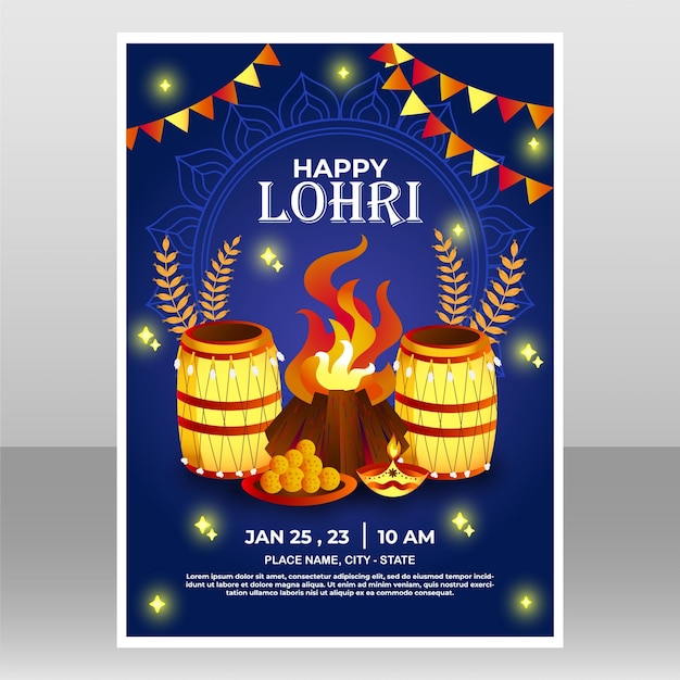 Lohri Festival Poster Template