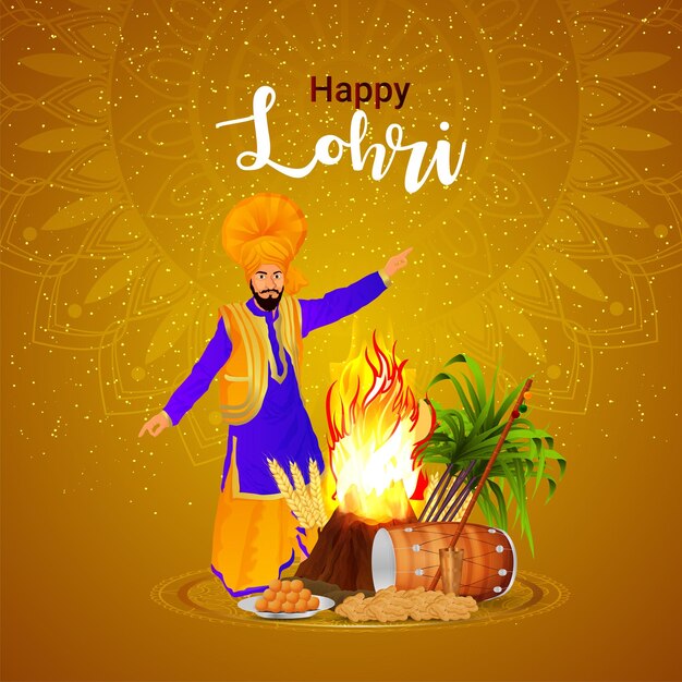 Lohri sikh festival ontwerpconcept