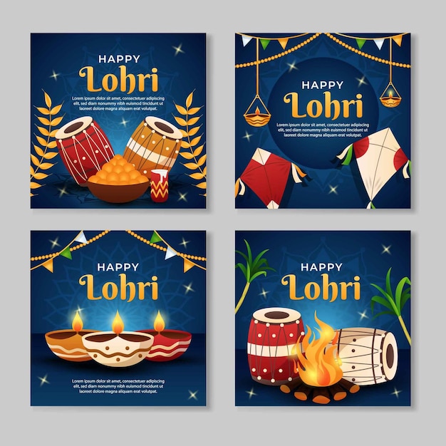 Lohri-sjablonen voor sociale media