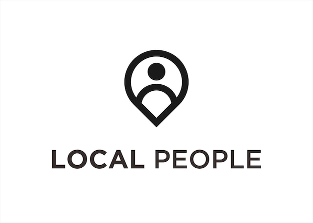 lokale mensen logo ontwerp vectorillustratie