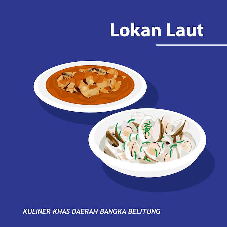 Vector lokan laut bangka belitung 지역의 전형적인 요리 즐거움