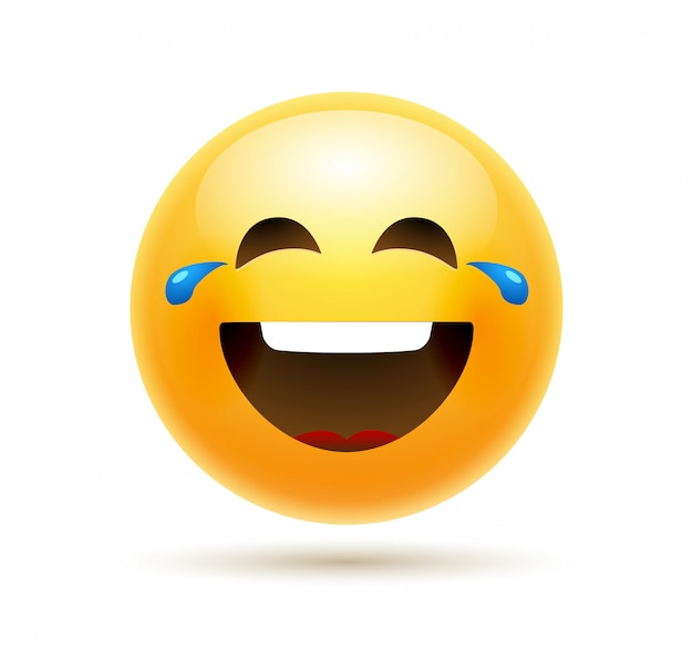 Lol emoji icon smile face. Emoticon joke happy cartoon funny lol emoji illustration