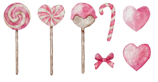 lolipop candy watercolor element