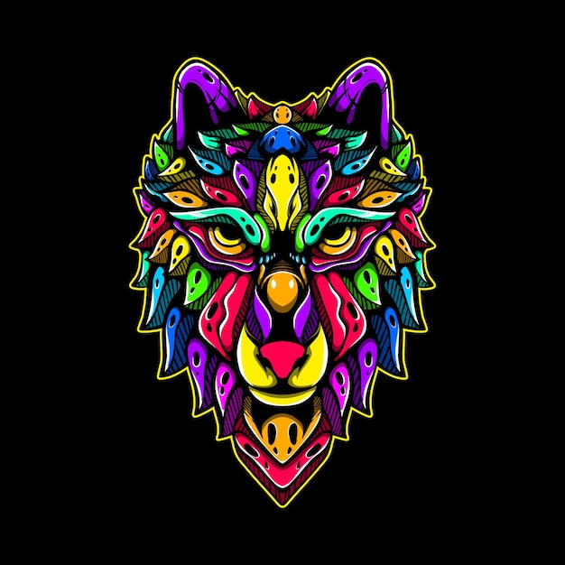 Lolipop color decorative wolf pattern mascot