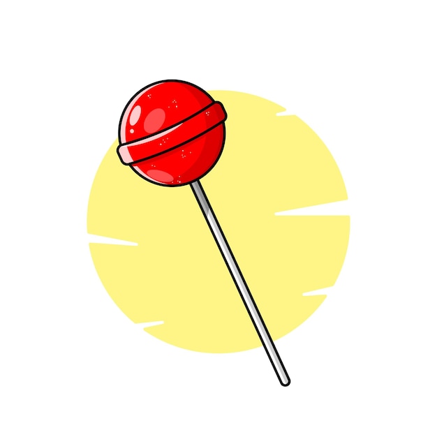 Lollipop candy icon flat vector cartoon illustration