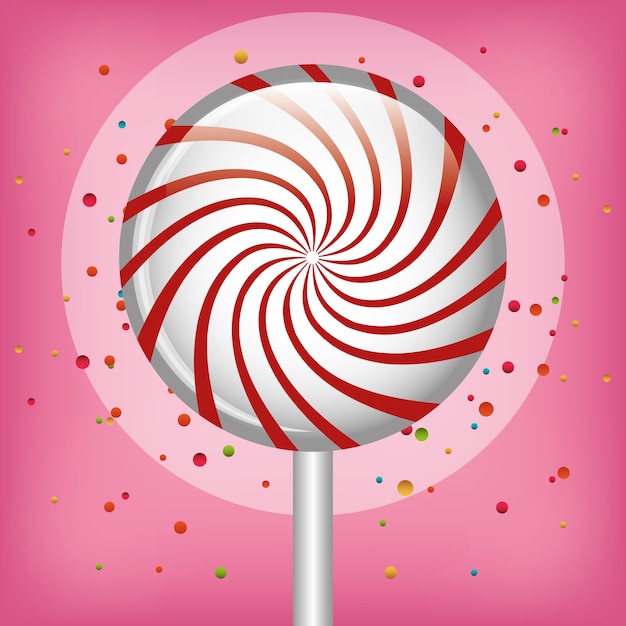 Vector lollipop candy sweet isolated icon