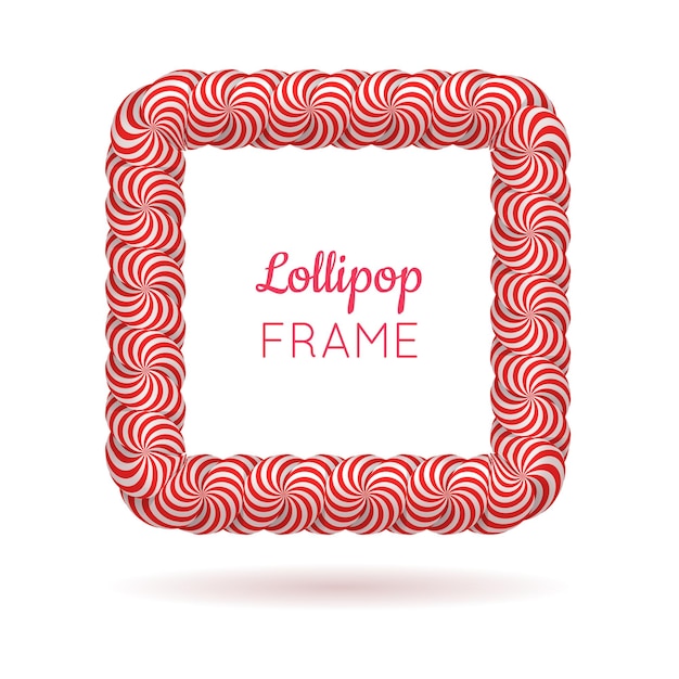 Lollipop red square frame