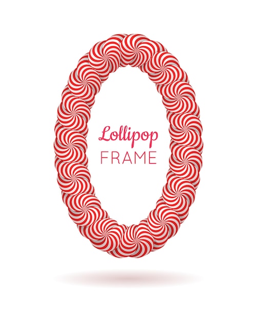 Lollipop rood frame Rand om favoriete herinneringen weer te geven en foto's delen foto Realistische mockup vectorillustratie op witte achtergrond
