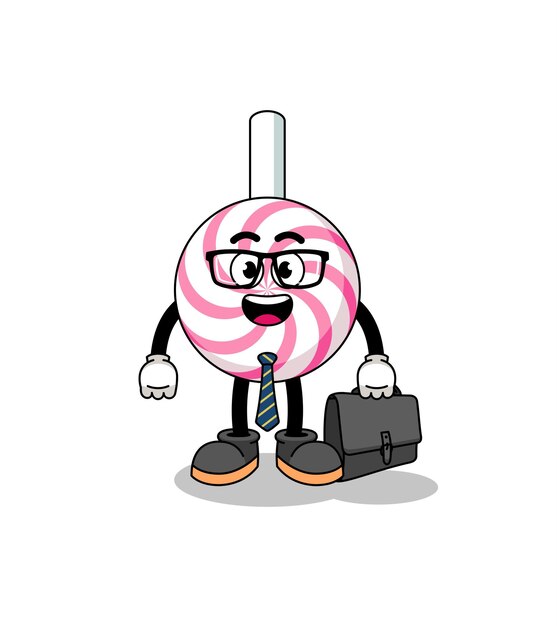 Vector lollipop-spiraalmascotte als zakenman