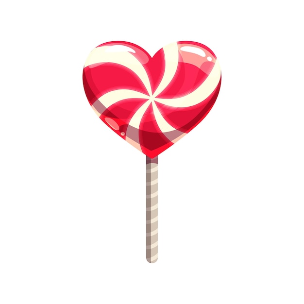 Lollipop on stick heart shape candy