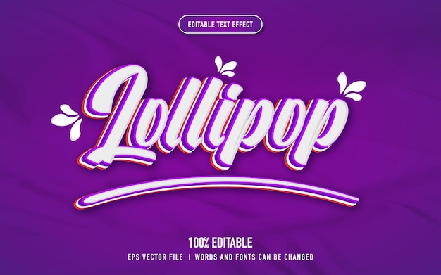 Lollipop text effect in 3d