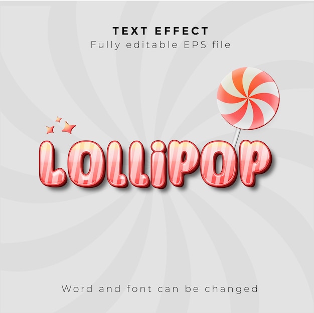 Vector lollipop text effect editable vector file