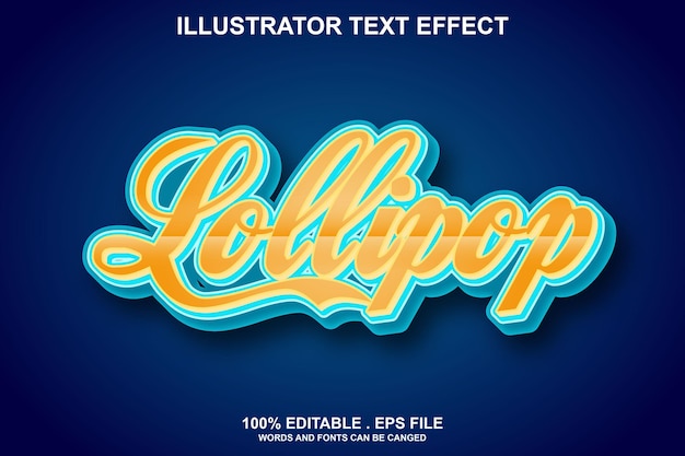 Lollipop text effect editable