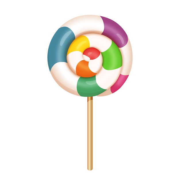 Vector lollipop veelkleurige karamel snoepjes op een stok