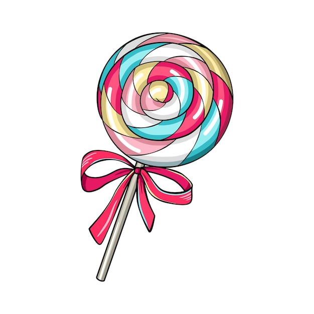 Lolly, swirle, spiraal snoep met een strik