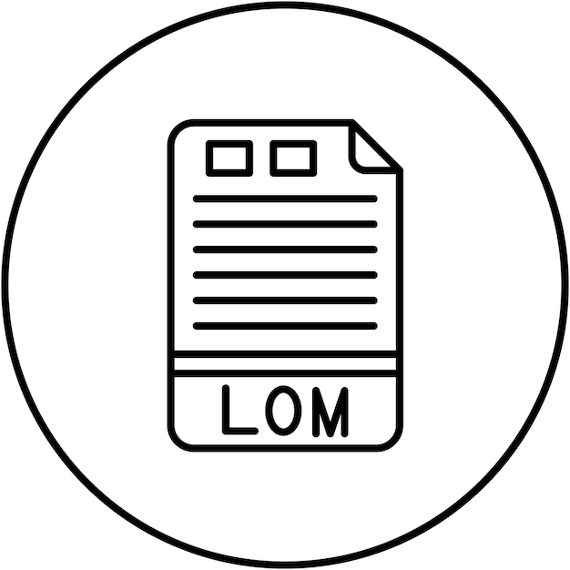 LOM アイコンのベクトル画像はファイルフォーマットに使用できます
