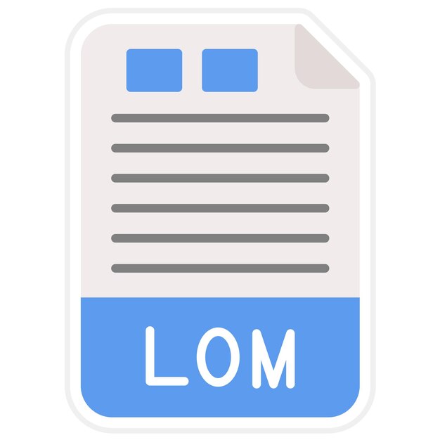 Векторное изображение значка LOM может использоваться для форматов файлов