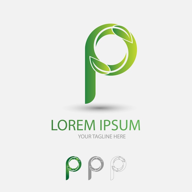 lommerrijke letter p groen logo vector