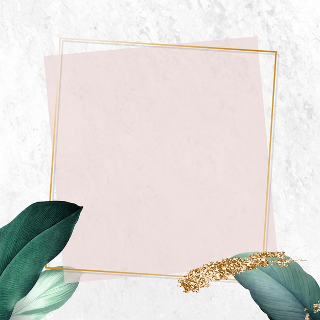 Lommerrijke weggevertje frame social media banner vector met glinsterende gouden tint