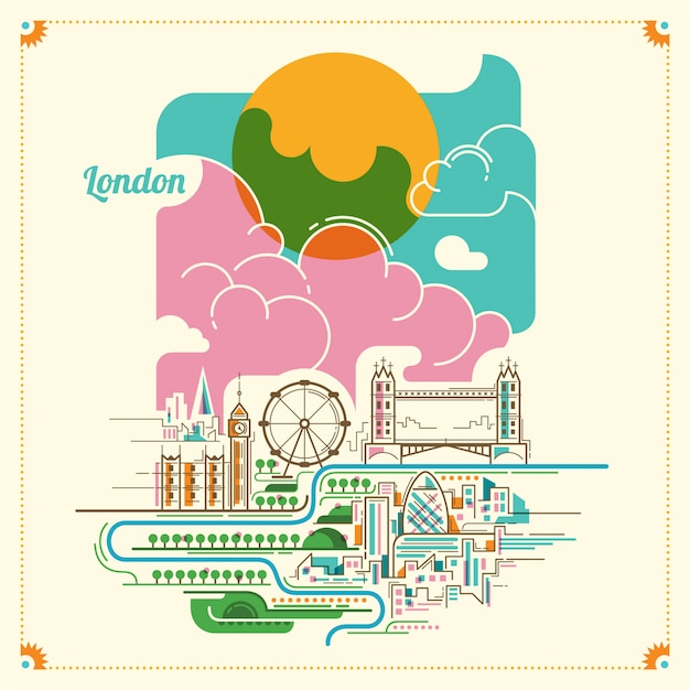 Londen landschap illustratie