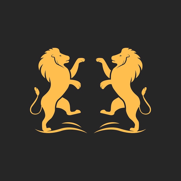 Vector londen lion logo design vector leeuw stand-up